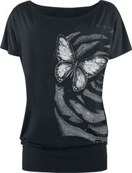 T-shirt with Butterfly Print, Full Volume by EMP, T-shirt