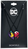 Harley and Joker 3D Heart Necklaces, Suicide Squad, Halsketting