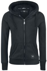 Teddy Hooded Jacket, Black Premium by EMP, Sweat-shirt zippé à capuche