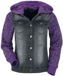 Denim Jacket with Sweat Sleeves and Hood, Full Volume by EMP, Denim jas