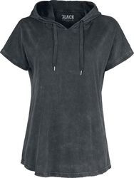 T-Shirt with Hood, Black Premium by EMP, T-shirt