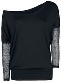 T-Shirt Femme Toile D'Araignée, Gothicana by EMP, T-shirt manches longues