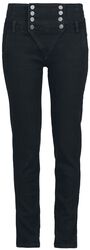 Double Button Placket Jeans, Black Premium by EMP, Stoffen broeken