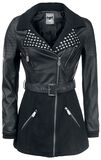Studded Faux Leather Coat, Black Premium by EMP, Kunstlederen jas