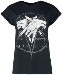 T-shirt met pentagram print, Gothicana by EMP, T-shirt