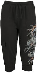 Sweat Shorts With Large Dragon Print, Black Premium by EMP, Korte broek