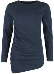 Geplooide longsleeve, Black Premium by EMP, Shirt met lange mouwen