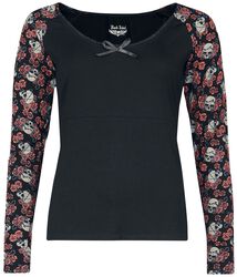 Shirt met lange mouwen en schedel & rozenprint, Rock Rebel by EMP, Shirt met lange mouwen