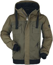 Olive Winter Jacket with Pockets, Black Premium by EMP, Winterjas