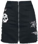 Skull Denim Skirt, Rock Rebel by EMP, Korte rok