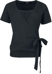 T-shitt double épaisseur avec nœud, Black Premium by EMP, T-Shirt Manches courtes