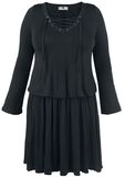 Corded Swing Dress, Black Premium by EMP, Medium-lengte jurk