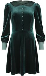 Satin Collar Velvet Dress, Voodoo Vixen, Medium-lengte jurk