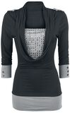 Studded Wide Collar, Black Premium by EMP, T-shirt manches longues