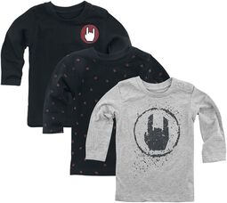 Kids’ set of three grey/black long-sleeved shirts