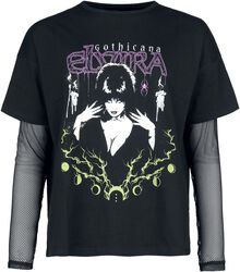 Gothicana X Elvira - Haut manches longues 2-en-1, Gothicana by EMP, T-shirt manches longues