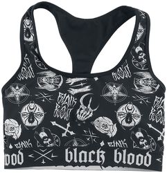 Bikinihesje met occulte symbolen, Black Blood by Gothicana, Bikini Top