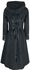 Gothicana X Anne Stokes - Zwarte jas met grote capuchon en vetersluiting