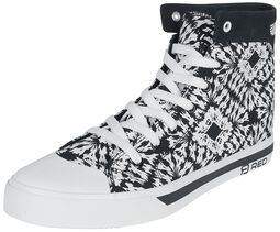 Black/White Sneakers in Batik Look