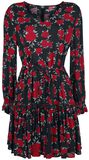 Black/Red Dress with Floral All-Over Print, Black Premium by EMP, Korte jurk