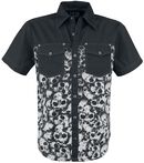 Allover Skull Shirt, Black Premium by EMP, Chemise manches courtes